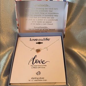 NWT Sterling Silver heart necklace